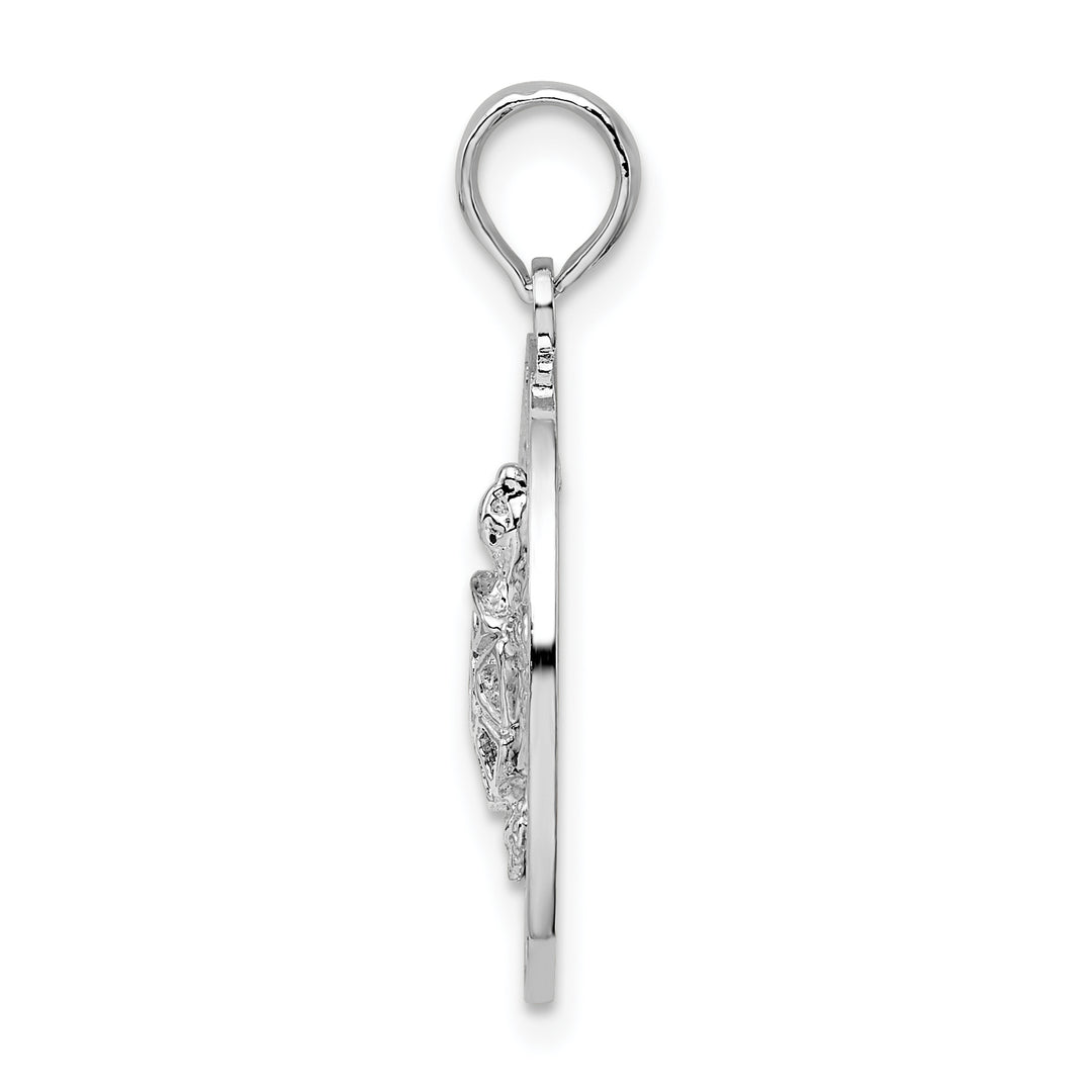 Sterling Silver Bonaire Circle with Turtle Pendant