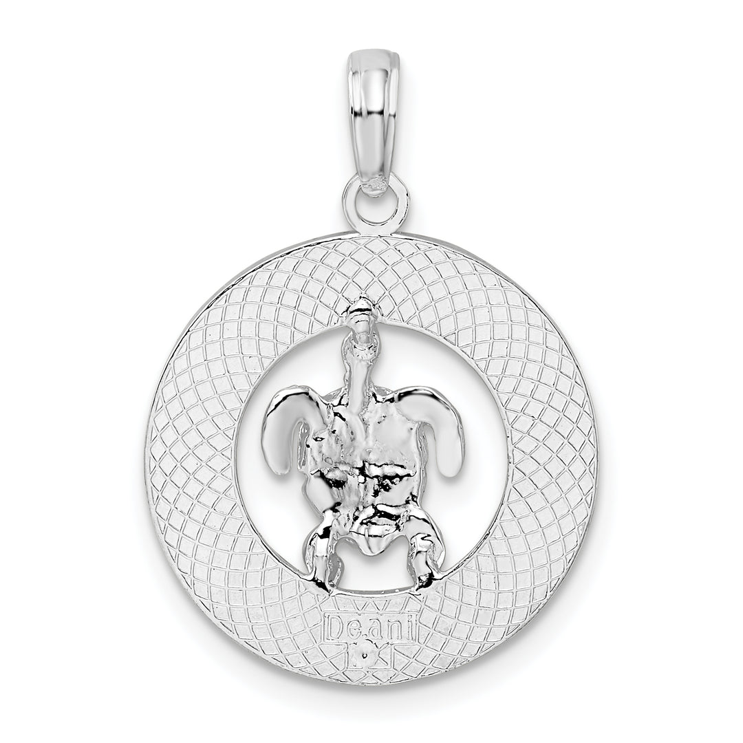 Sterling Silver Bonaire Circle with Turtle Pendant