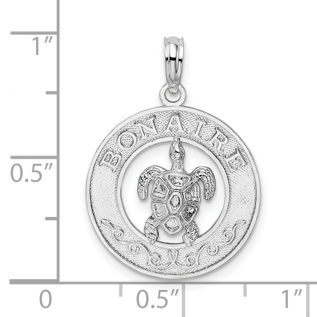Sterling Silver Bonaire Circle with Turtle Pendant