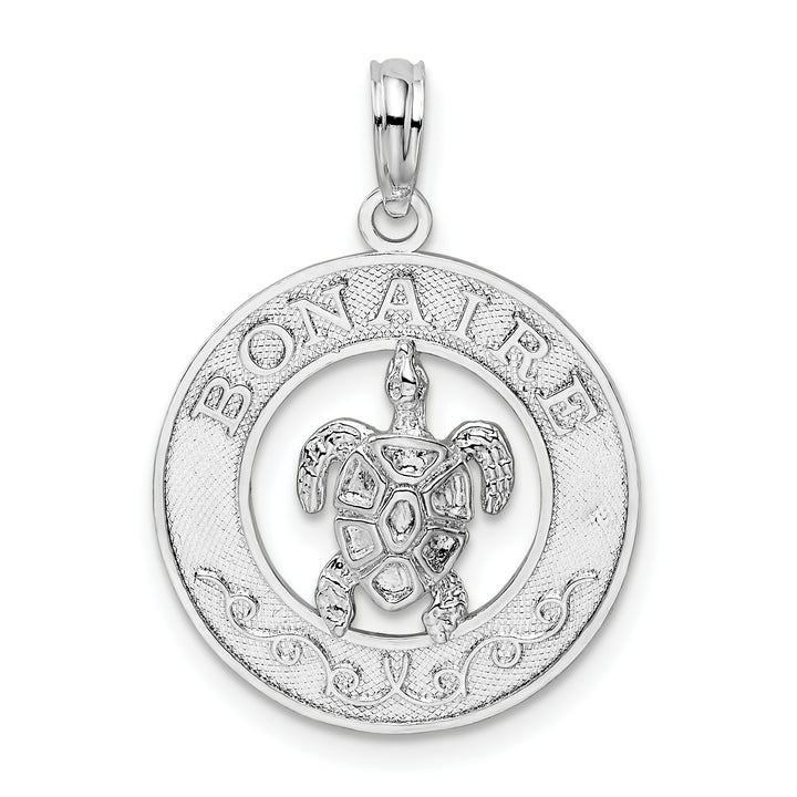 Sterling Silver Bonaire Circle with Turtle Pendant