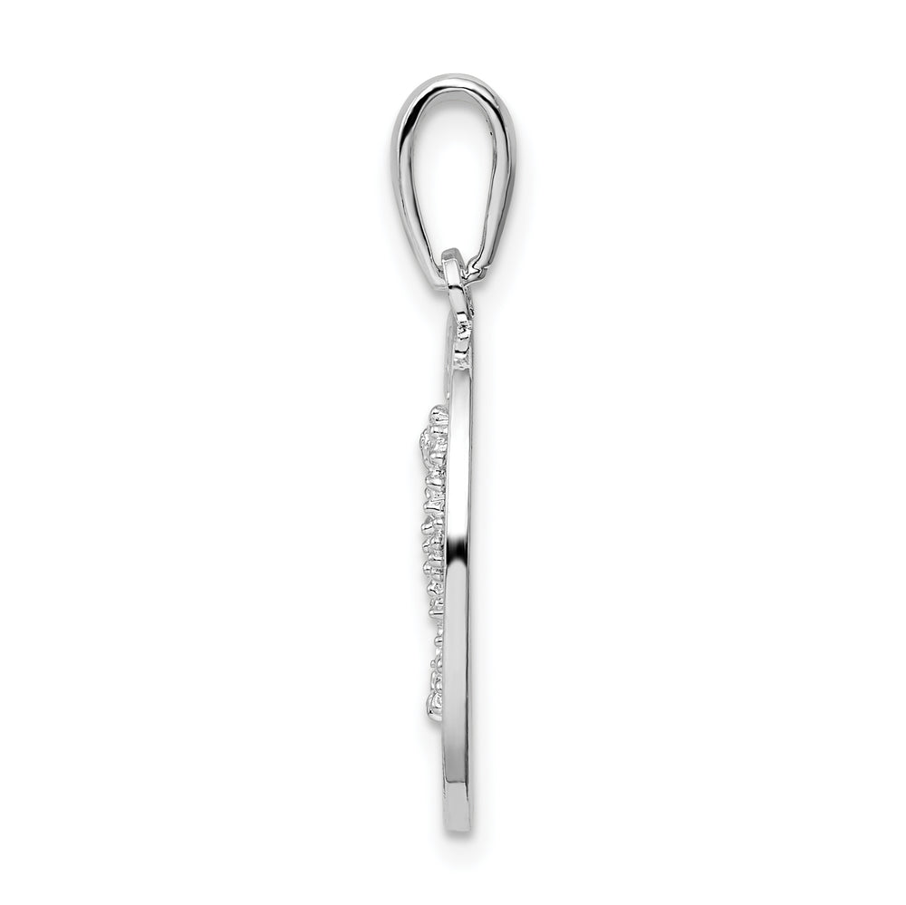 Sterling Silver Bonaire Circle Seahorse Pendant