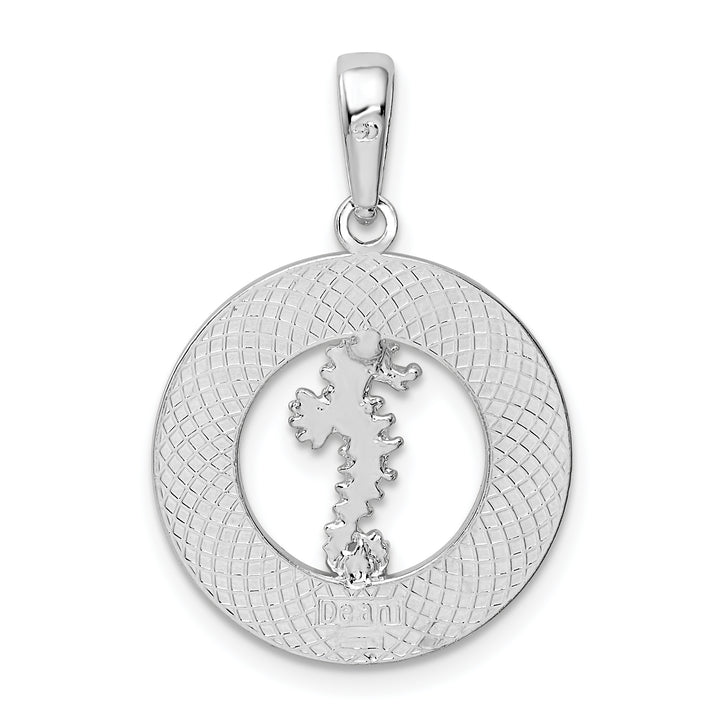 Sterling Silver Bonaire Circle Seahorse Pendant