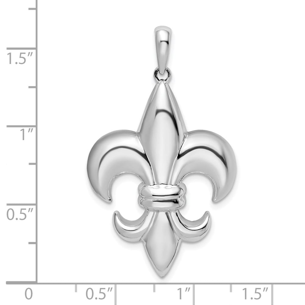 Lovely Rita's Pendants & Charms Sterling Silver Polished Large Fleur de Lis Pendant