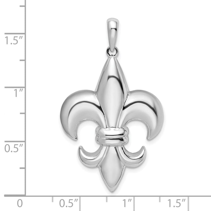 Lovely Rita's Pendants & Charms Sterling Silver Polished Large Fleur de Lis Pendant
