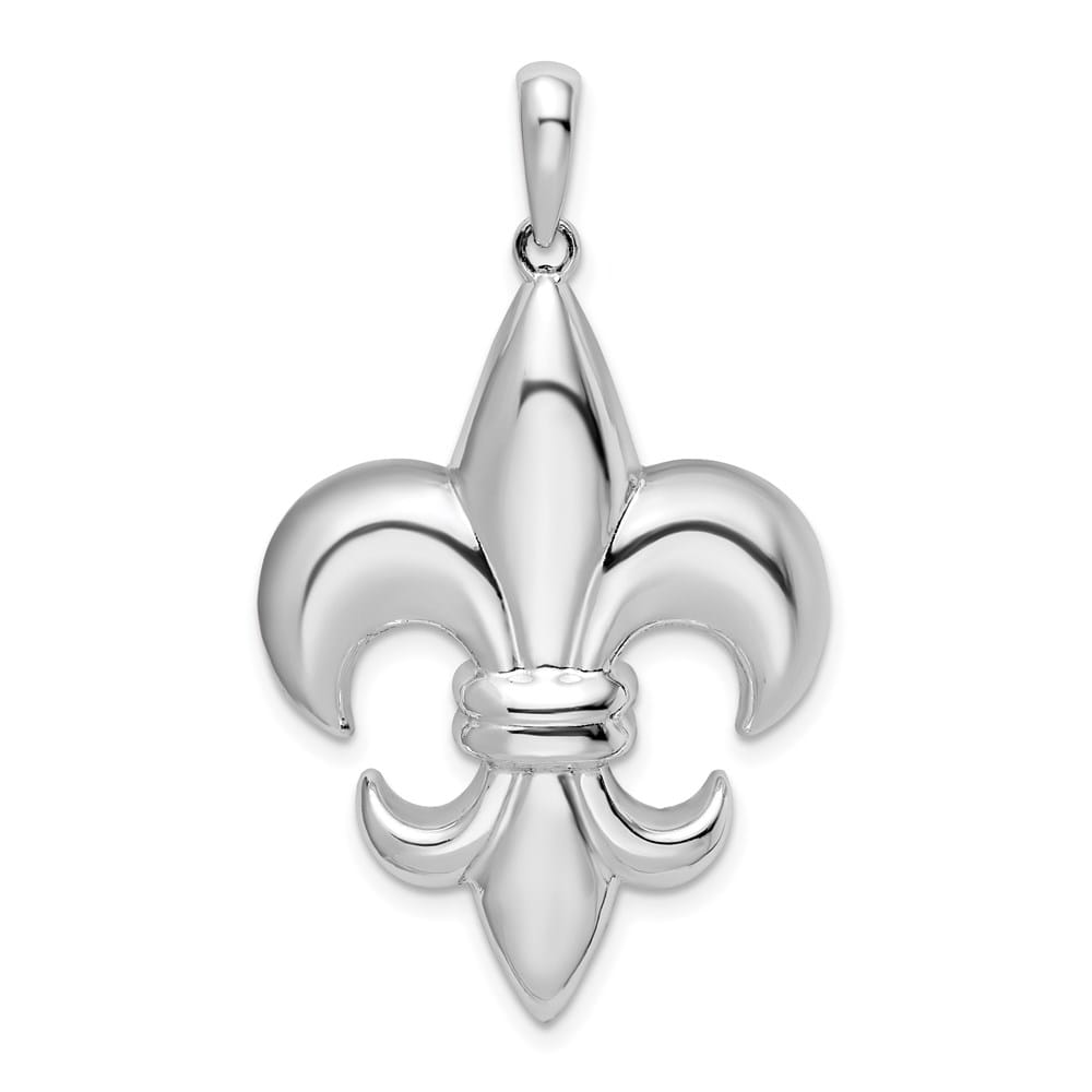 Lovely Rita's Pendants & Charms Sterling Silver Polished Large Fleur de Lis Pendant