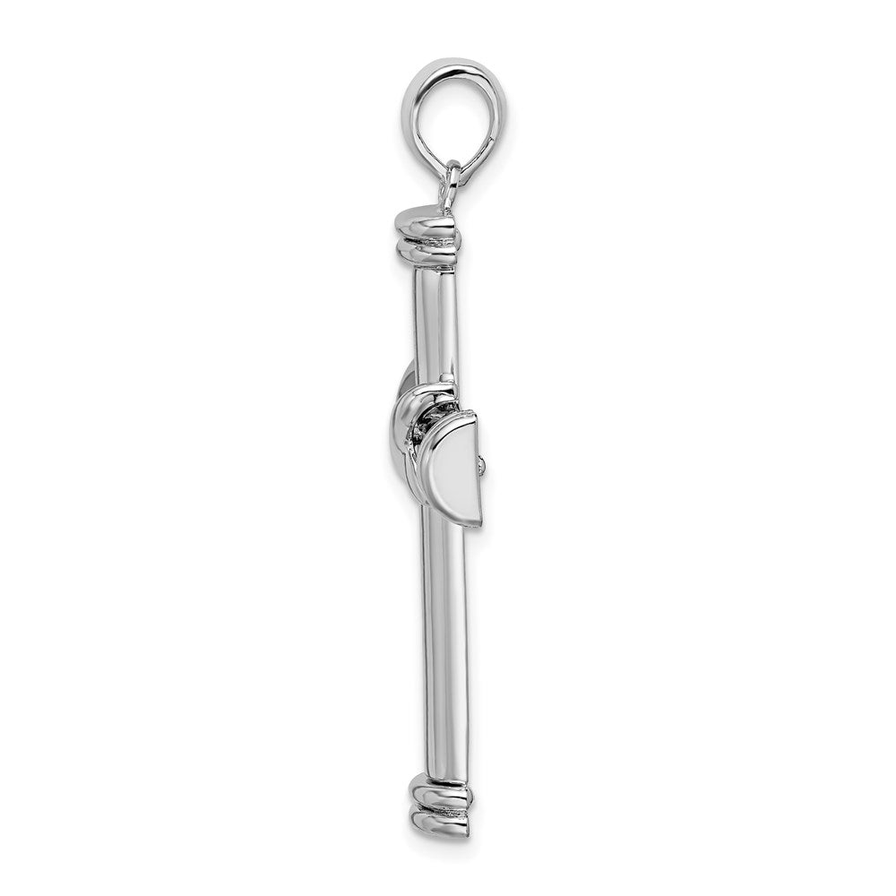 Sterling Silver de-Ani Polished X-Center Latin Cross Pendant, view 2 of 4