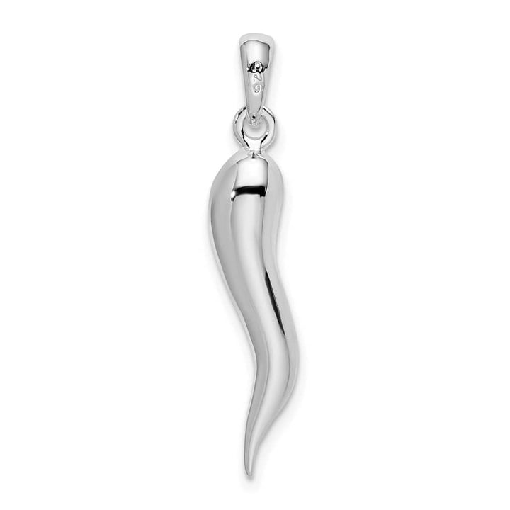 Lovely Rita's Pendants & Charms Sterling Silver Polished 3-D Italian Horn Pendant