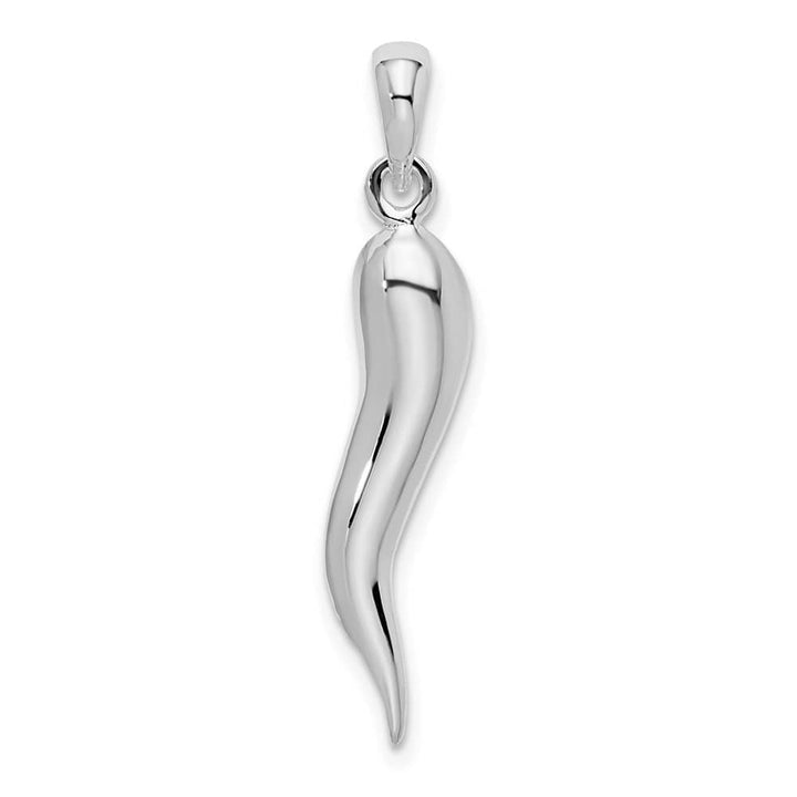 Lovely Rita's Pendants & Charms Sterling Silver Polished 3-D Italian Horn Pendant