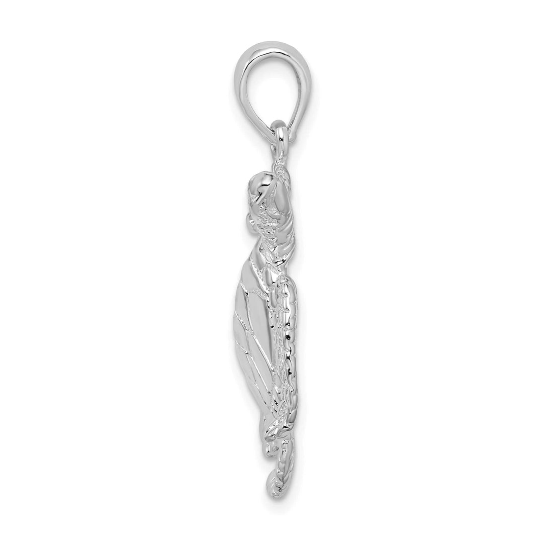 Sterling Silver Large Swimming Sea Turtle Pendant