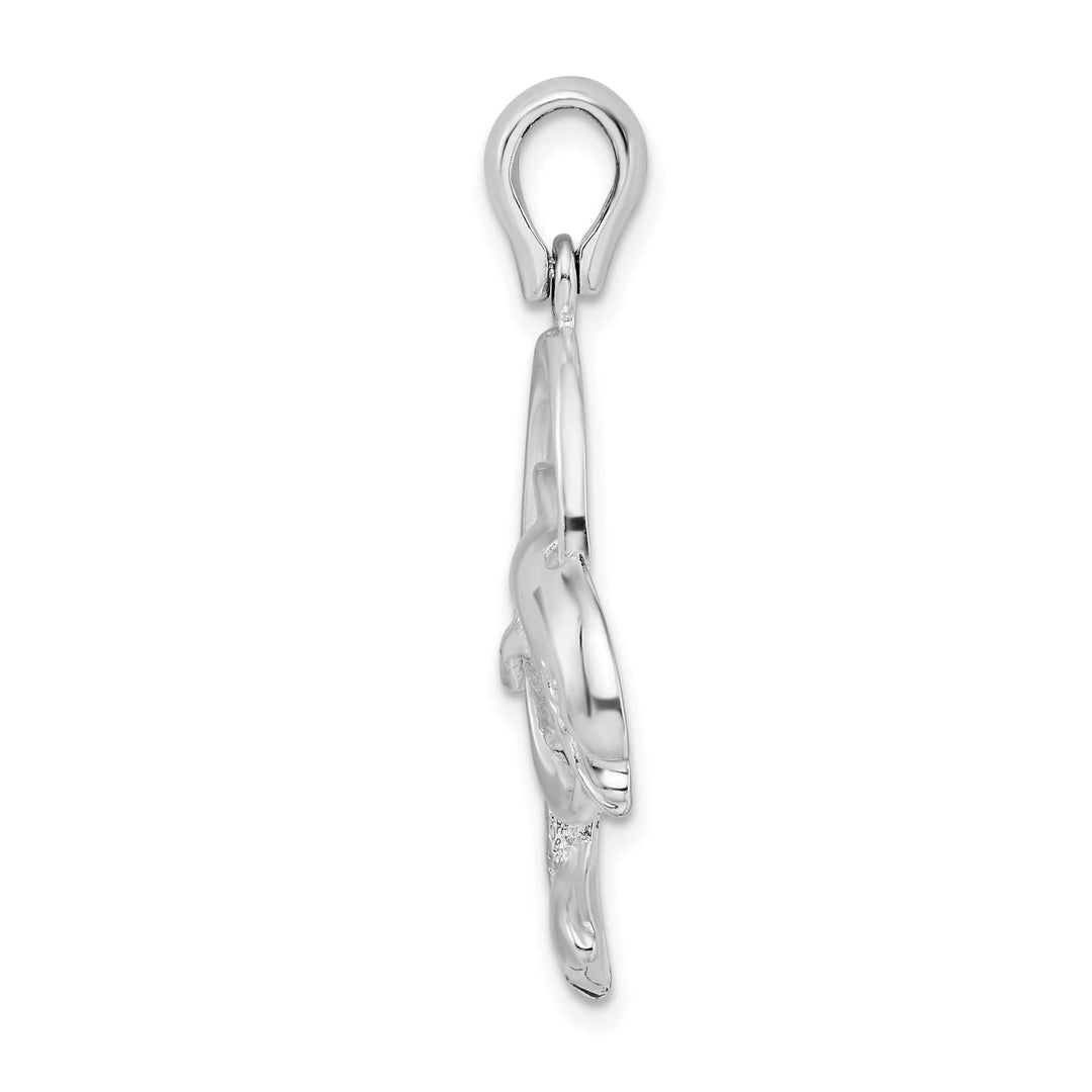 Sterling Silver Dolphin Jumping Thru Hoop Pendant