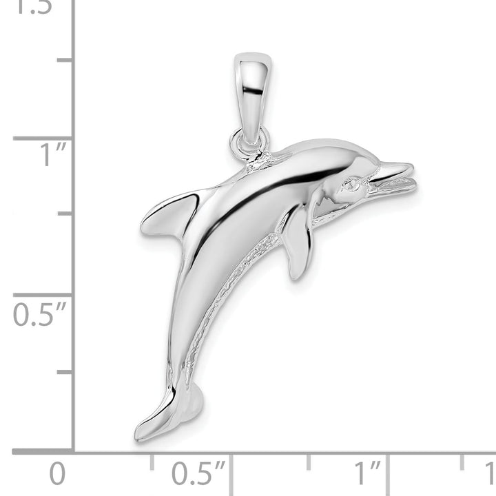 Sterling Silver Jumping Dolphin Pendant