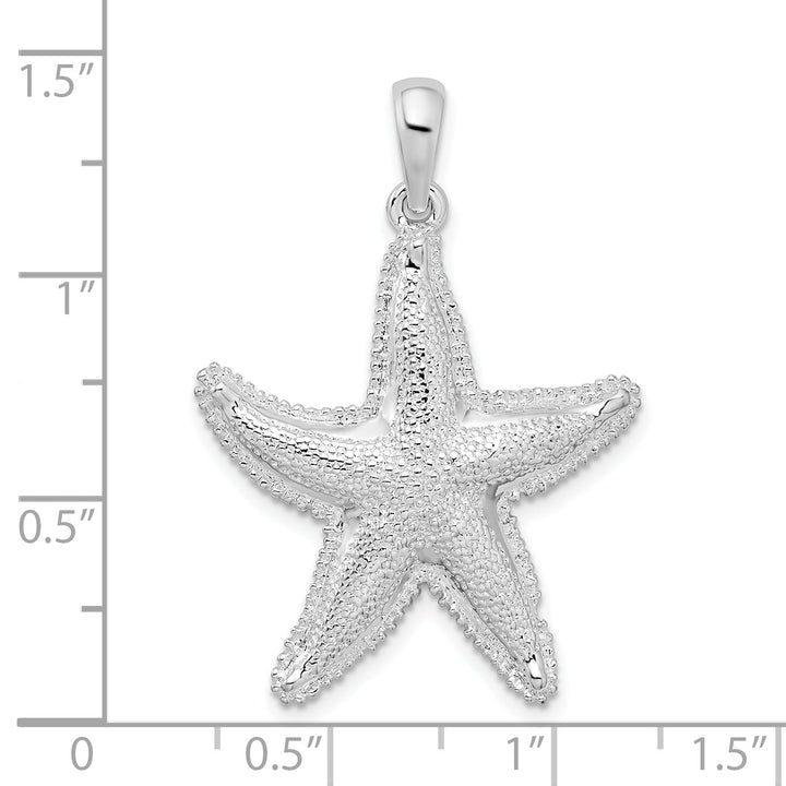 Sterling Silver Textured Starfish Pendant