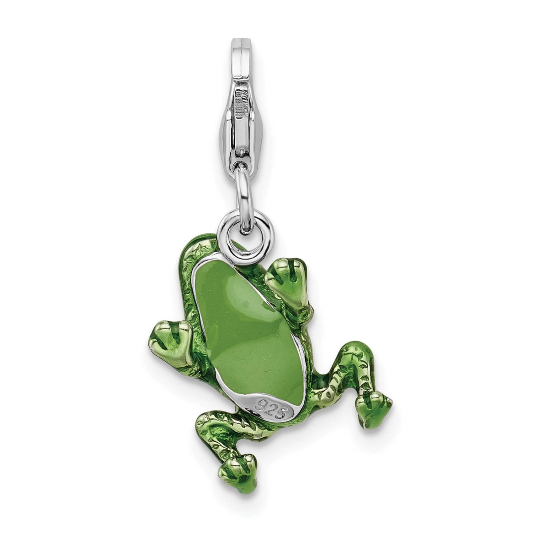 Sterling Silver 3-D Enameled Frog Charm