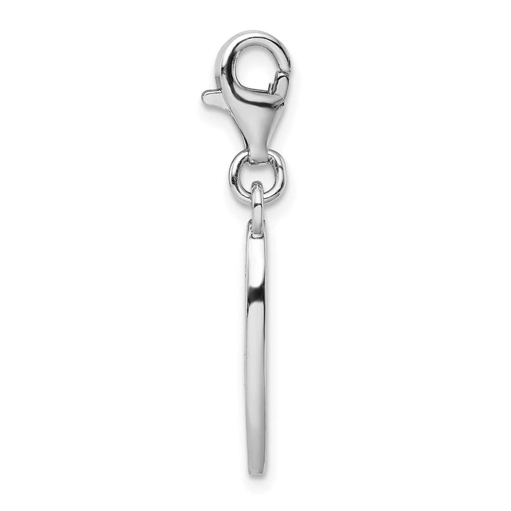 Sterling Silver Enameled Surf Board with Flowers Lobster Clasp Charm