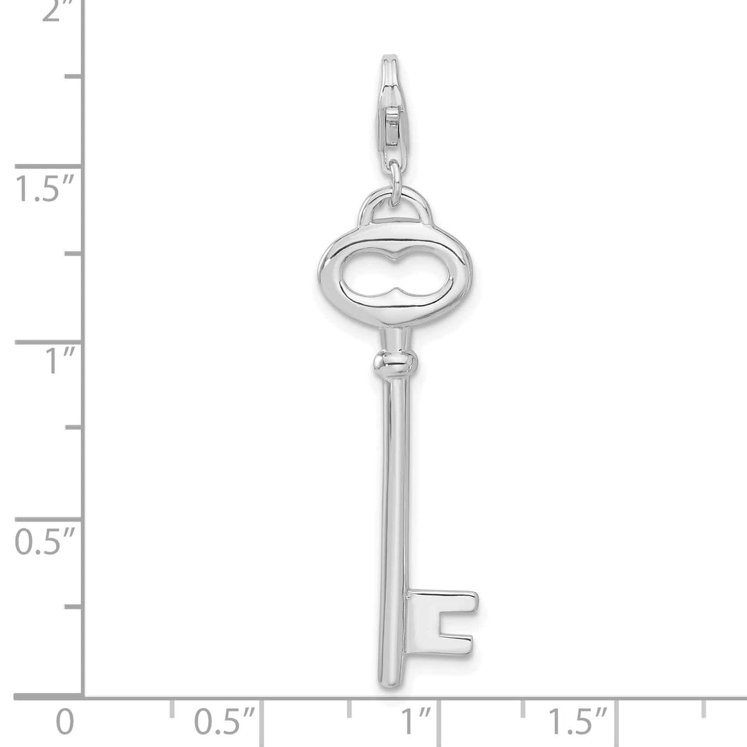 Sterling Silver Open Oval Heart Key Charm
