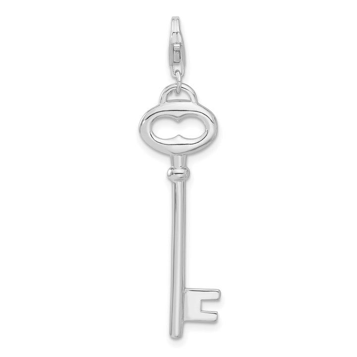 Sterling Silver Open Oval Heart Key Charm