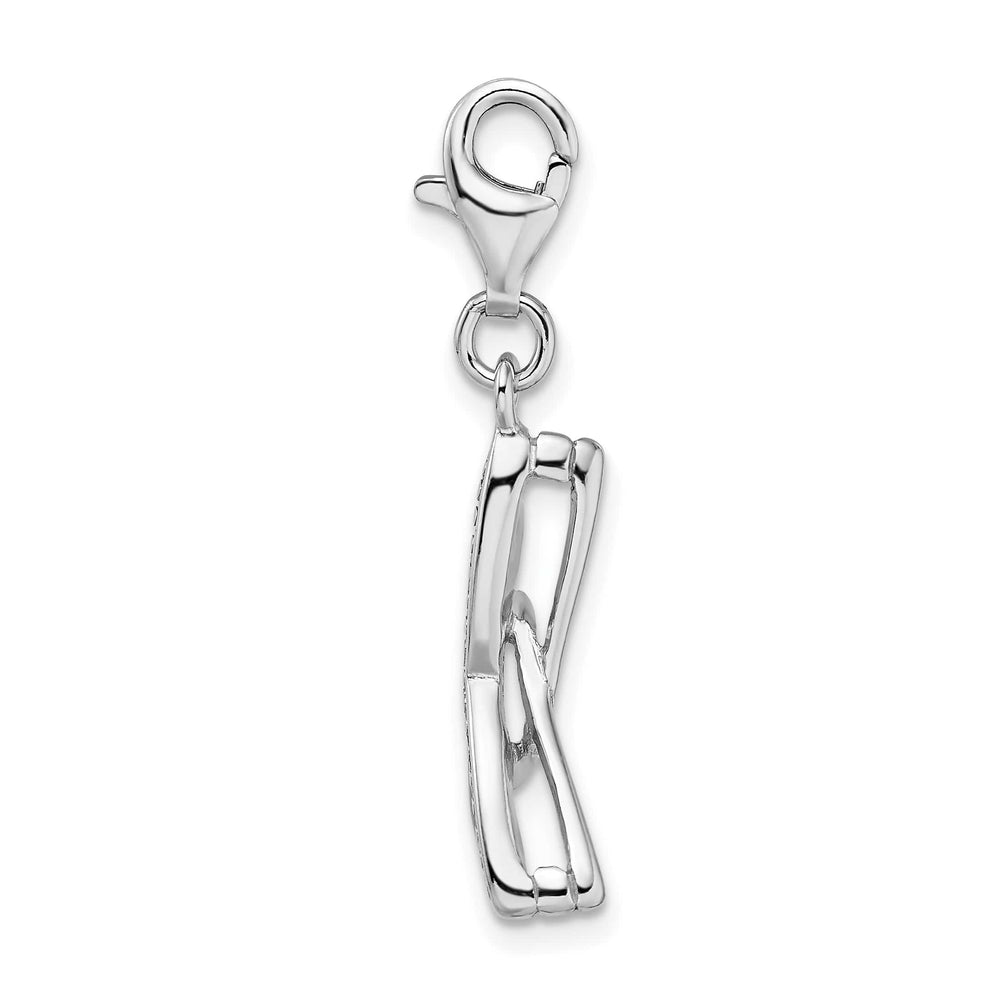 Sterling Silver Polished3-D Enameled Sunglass Charm
