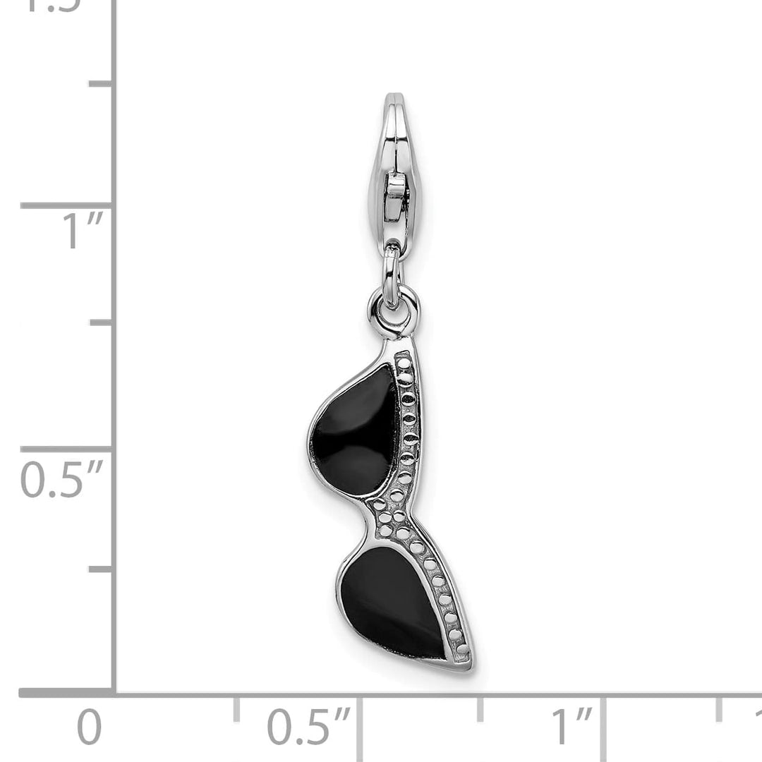 Sterling Silver Polished3-D Enameled Sunglass Charm