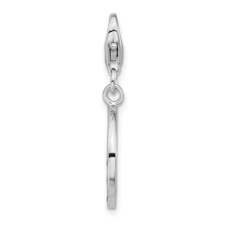 Sterling Silver Black CZ Peace Sign Charm