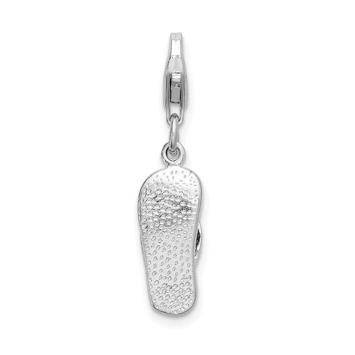 Sterling Silver 3-D Red Enameled Sandal Charm