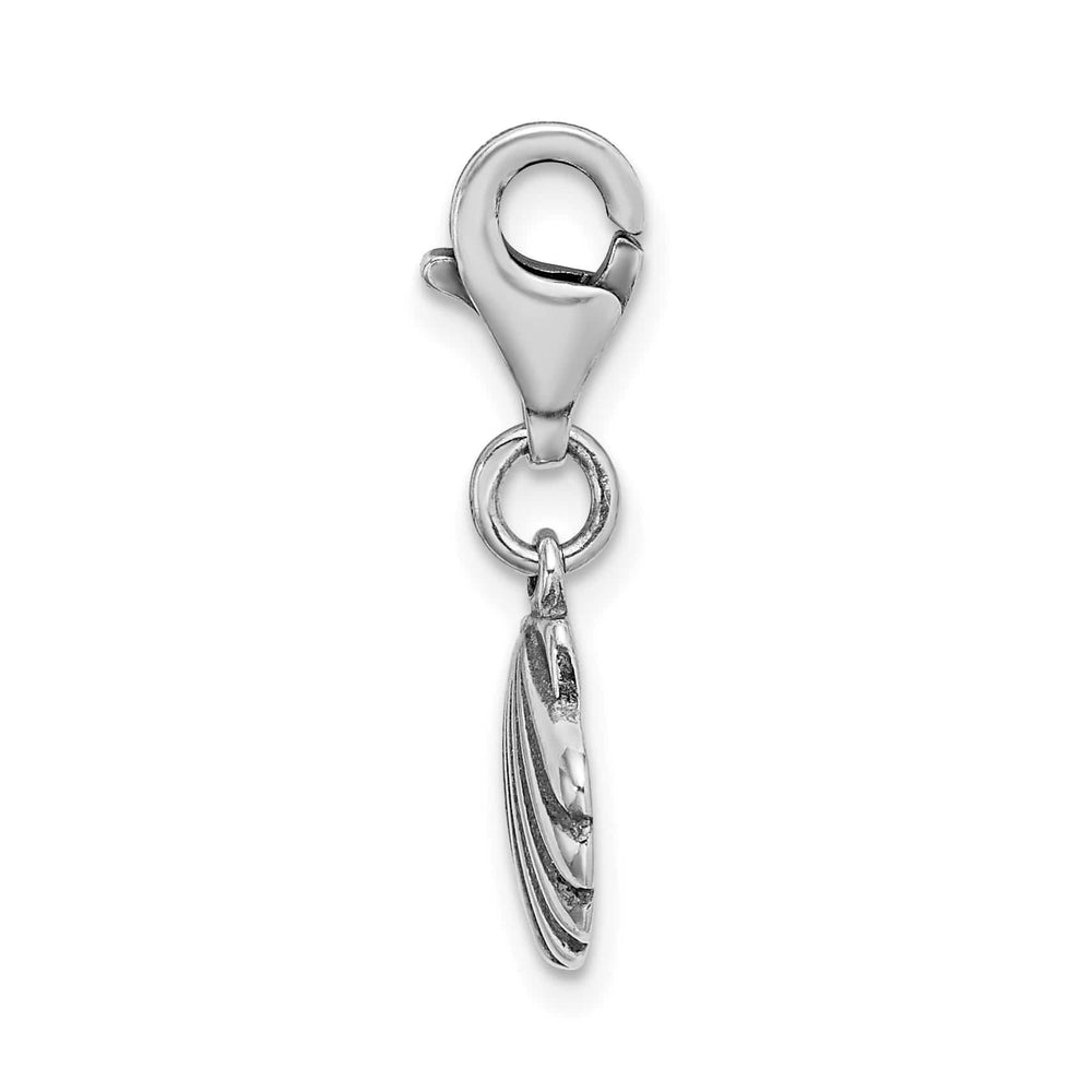 Sterling Silver Antiqued Clam Shell Charm