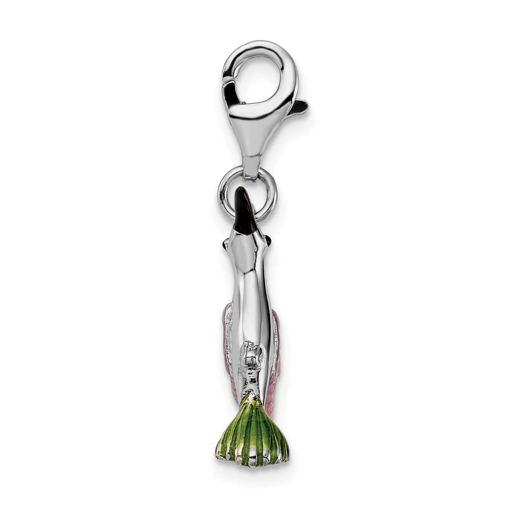 Sterling Silver 3-D Enameled Hummingbird Charm