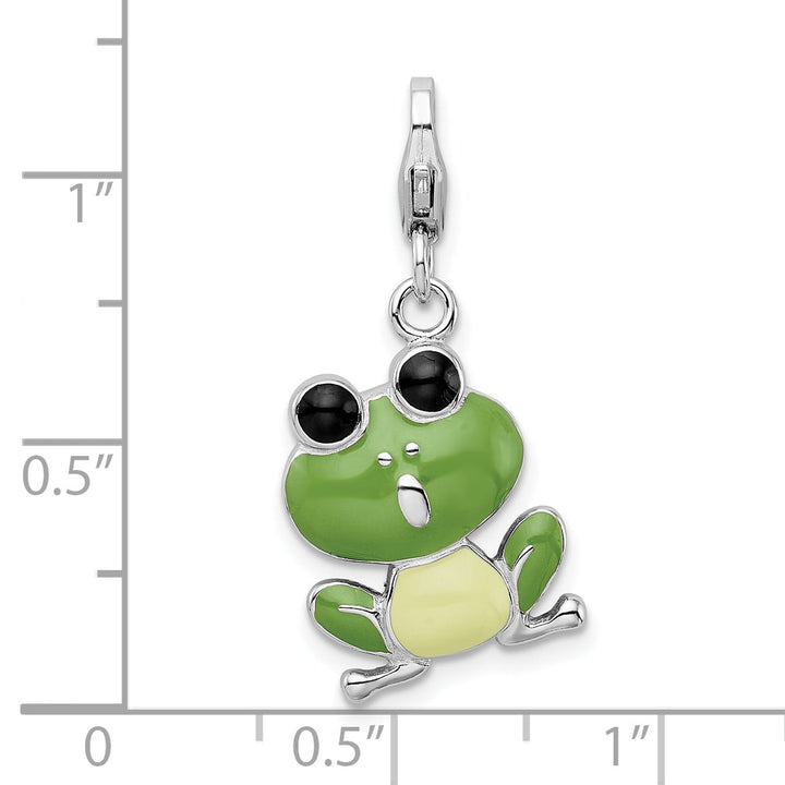 Sterling Silver Enameled Frog Charm