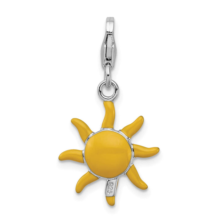 Sterling Silver 3-D Enameled Sunshine Charm