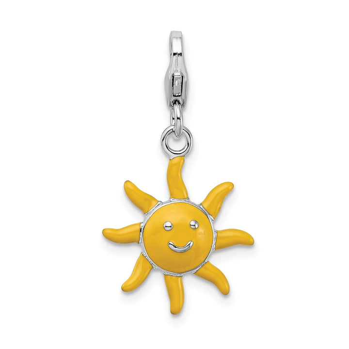 Sterling Silver 3-D Enameled Sunshine Charm