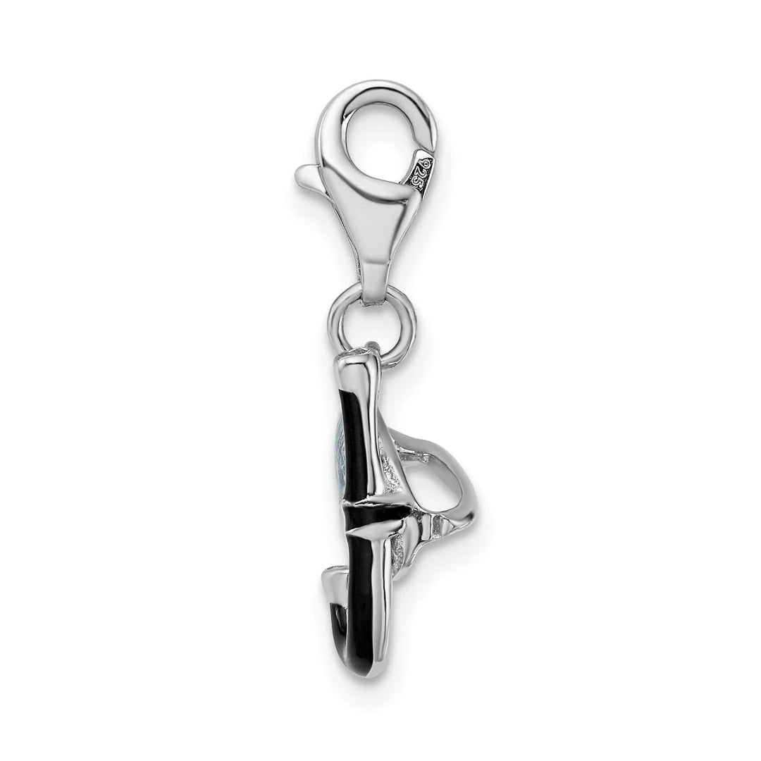 Sterling Silver 3-D Enameled Snorkel Charm