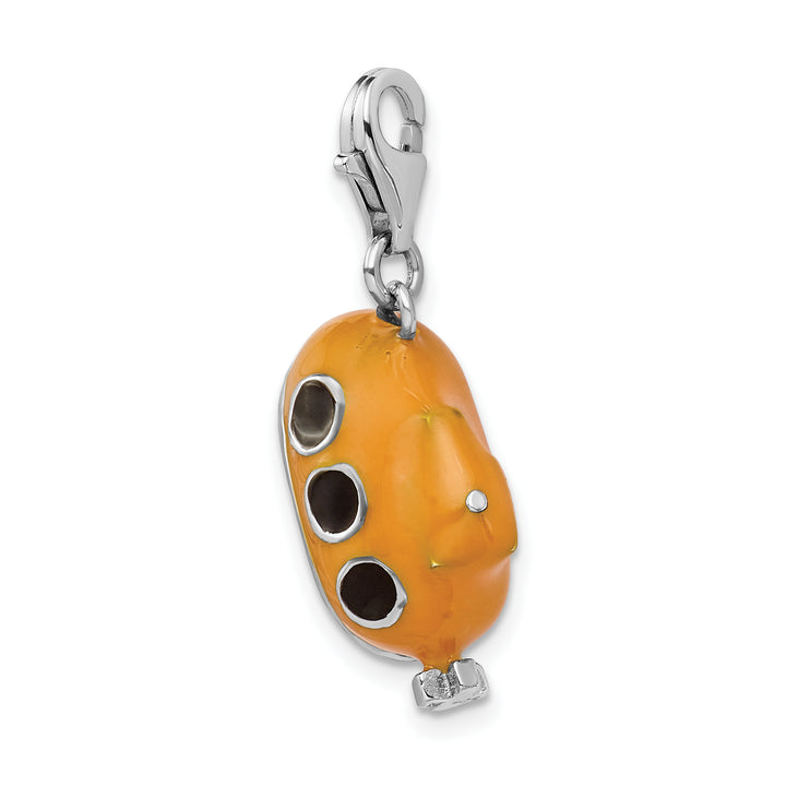 Sterling Silver 3-D Enameled Submarine Charm