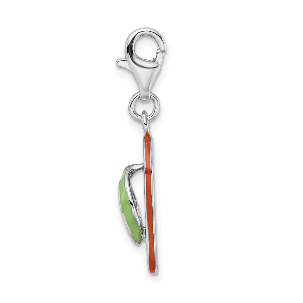 Sterling Silver 3-D Enameled Flip-flop Charm