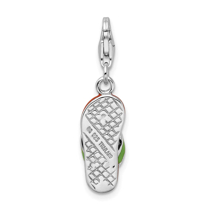 Sterling Silver 3-D Enameled Flip-flop Charm
