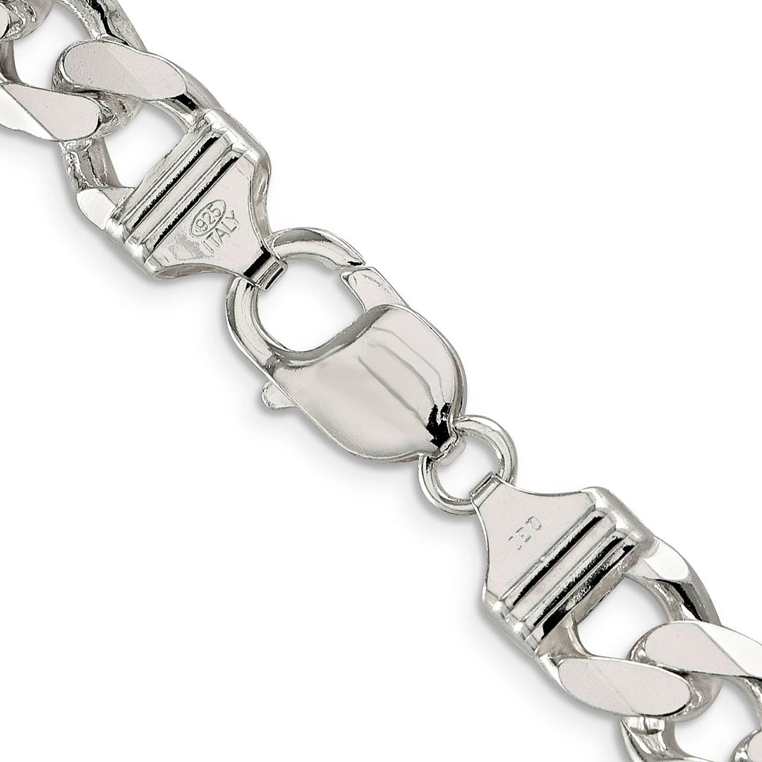 Sterling Silver 11.0mm Pavé Curb Chain 26 Inch