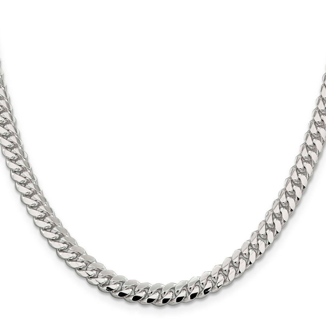 Sterling Silver 6.4mm Polished Domed Curb Chain 26 Inch