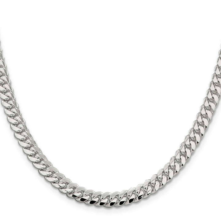 Sterling Silver 6.4mm Polished Domed Curb Chain 26 Inch
