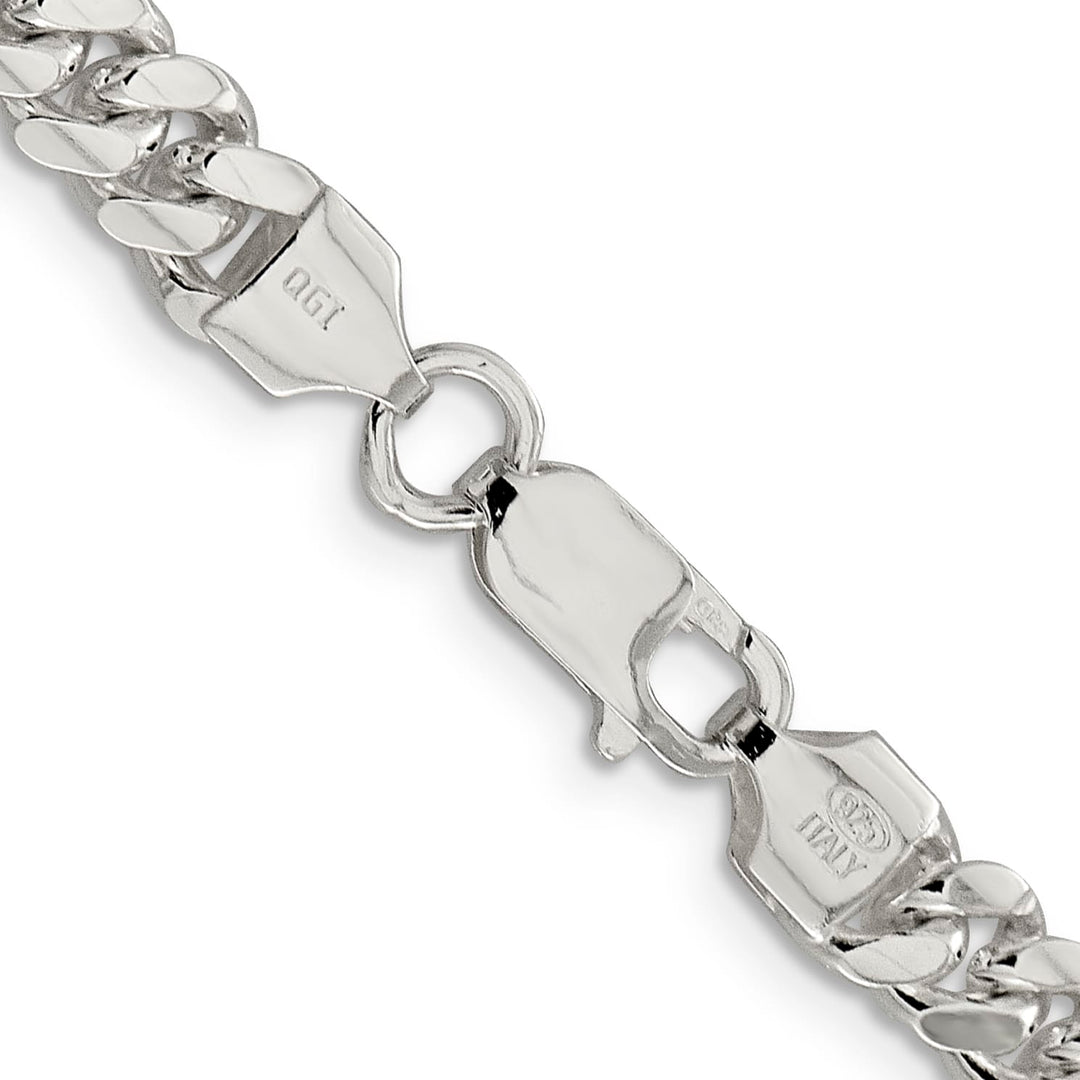Sterling Silver 6.4mm Polished Domed Curb Chain 26 Inch