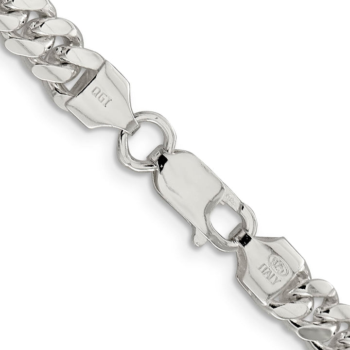 Sterling Silver 6.4mm Polished Domed Curb Chain 26 Inch
