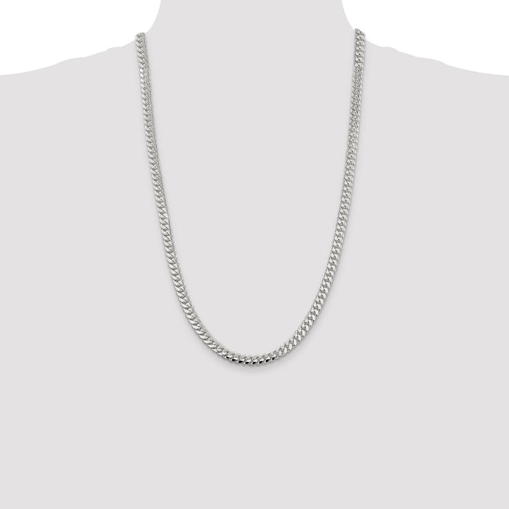 Sterling Silver 6.4mm Polished Domed Curb Chain 26 Inch