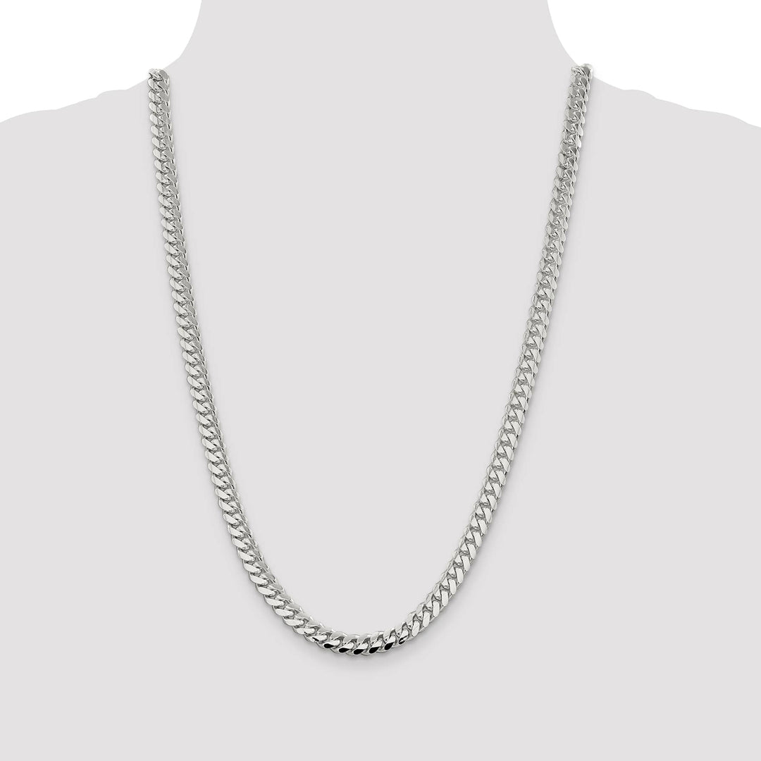 Sterling Silver 7.0mm Polished Domed Curb Chain 26 Inch
