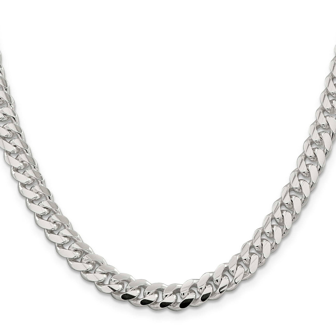 Sterling Silver 7.8mm Polished Domed Curb Chain 26 Inch