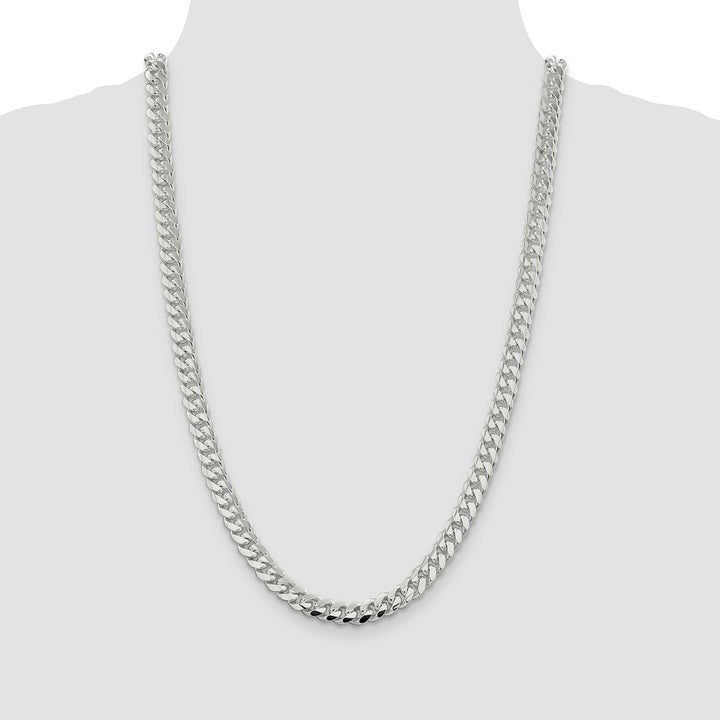 Sterling Silver 7.8mm Polished Domed Curb Chain 26 Inch