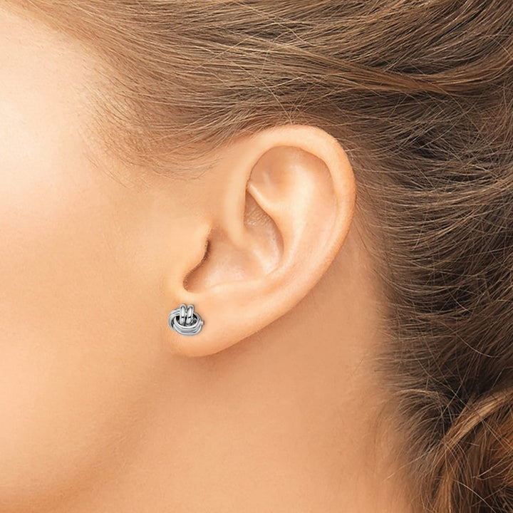 Sterling Silver Double Knot Post Earrings