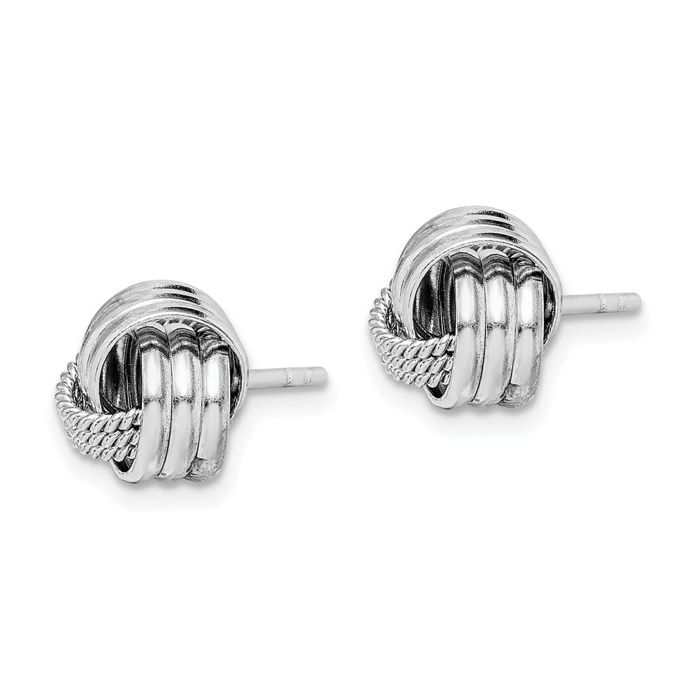 Sterling Silver Polished Twisted Knot Post Earrings