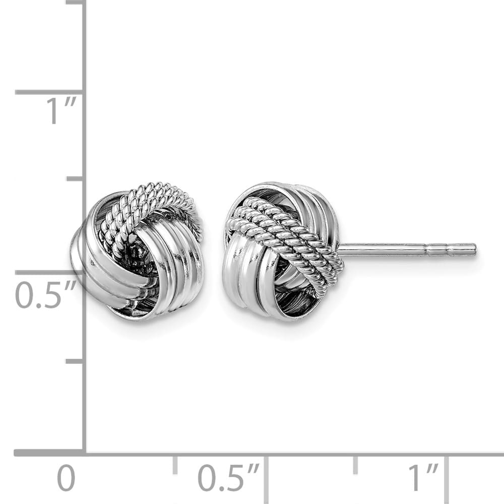 Sterling Silver Polished Twisted Knot Post Earrings