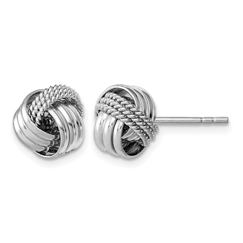 Sterling Silver Polished Twisted Knot Post Earrings