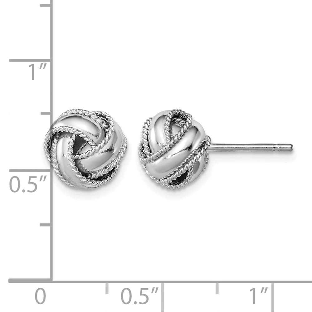 Sterling Silver Rope Edged Knot Post Earrings