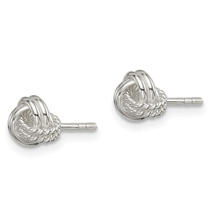 Sterling Silver Polished and Textured 7mm Knot Post Earrings