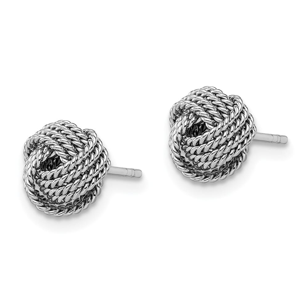 Sterling Silver Rope Knot Post Earrings