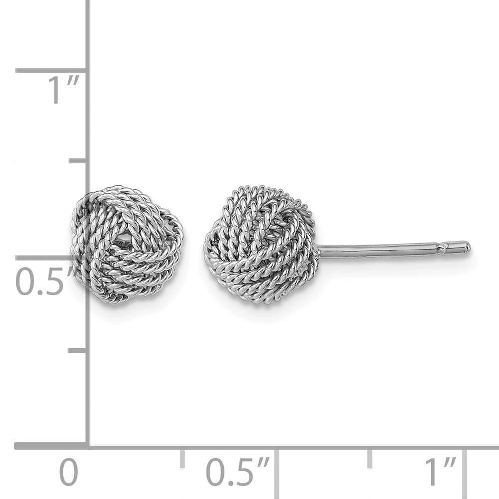 Sterling Silver Rope Knot Post Earrings
